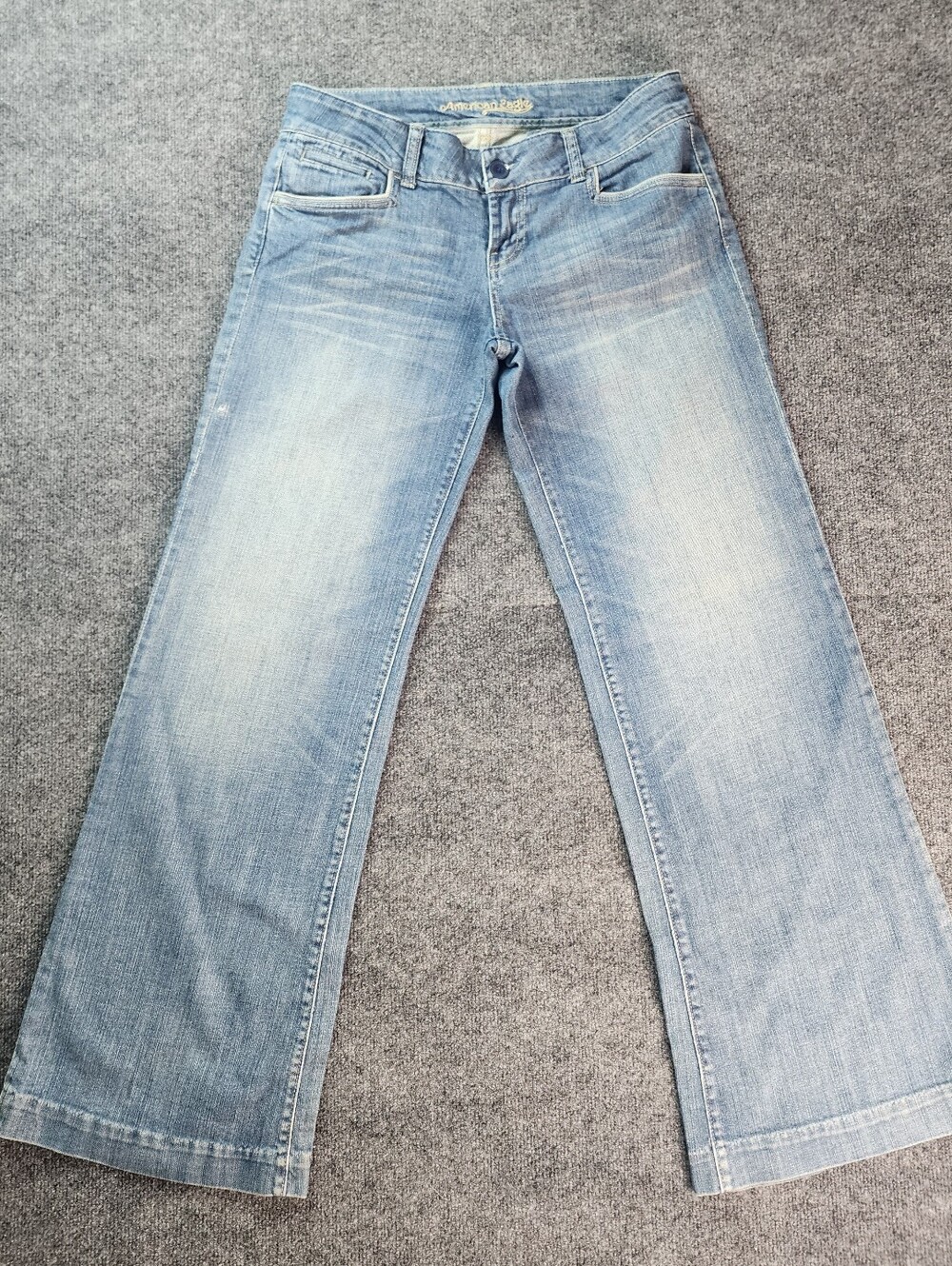 American Eagle Outfitters Vintage Y2k Jeans Wideleg Flair Low Rise Women Size 10 - Picture 2 of 14